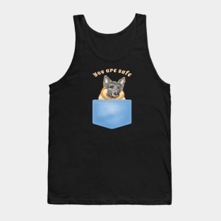 You are safe, dog in the pocket Tank Top